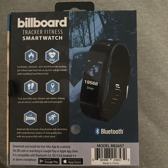 New- Billboard tracker fitness Smart watch black -sealed box - Picture 4 of 5
